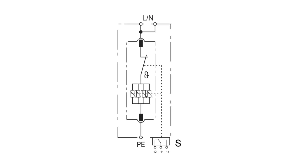Basic Circuit Diagram - Type 1 AC Surge Protection Device SPD FLP25-275-1S