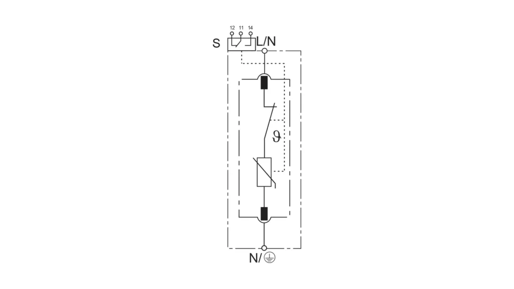 Basic Circuit Diagram - Type 1+2 AC Surge Protection Device SPD FLP12,5-275-1S