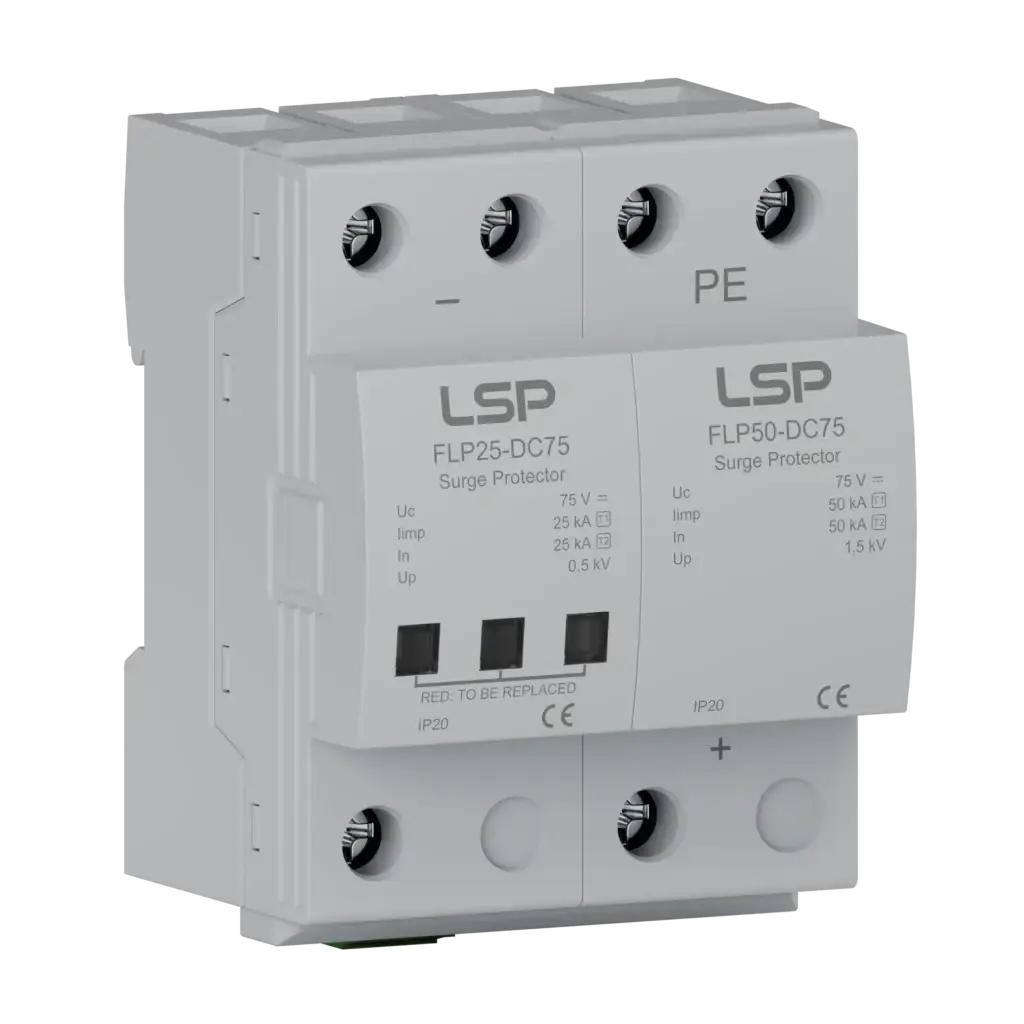 Type 1+2 DC Surge Protection Device FLP25-DC75/1S+1