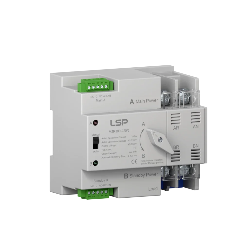 2 pole 100 Amp Single Phase Automatic Transfer Switch ATS M2R100-220-2