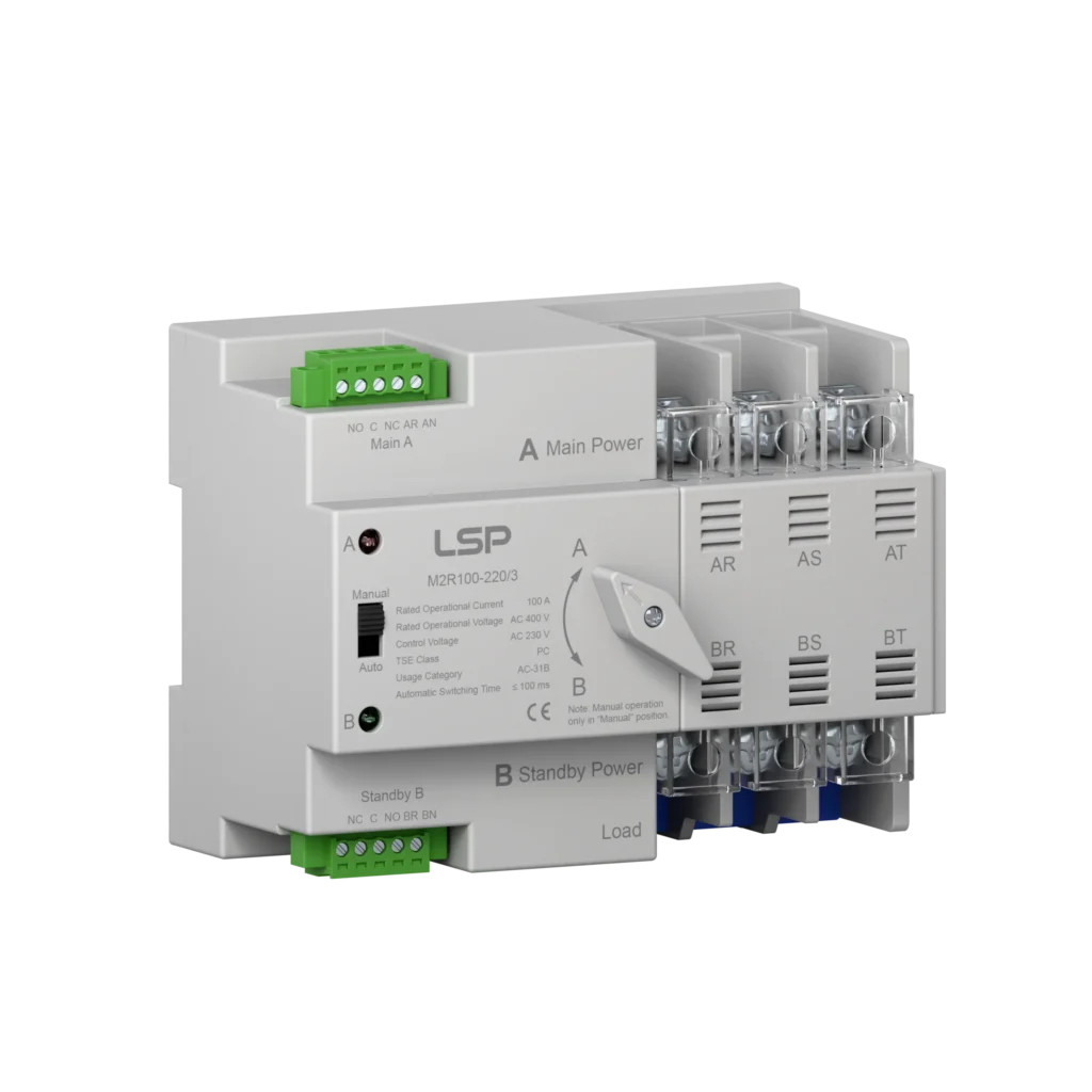 3 pole 100 Amp 3 Phase Automatic Transfer Switch ATS M2R100-220-3
