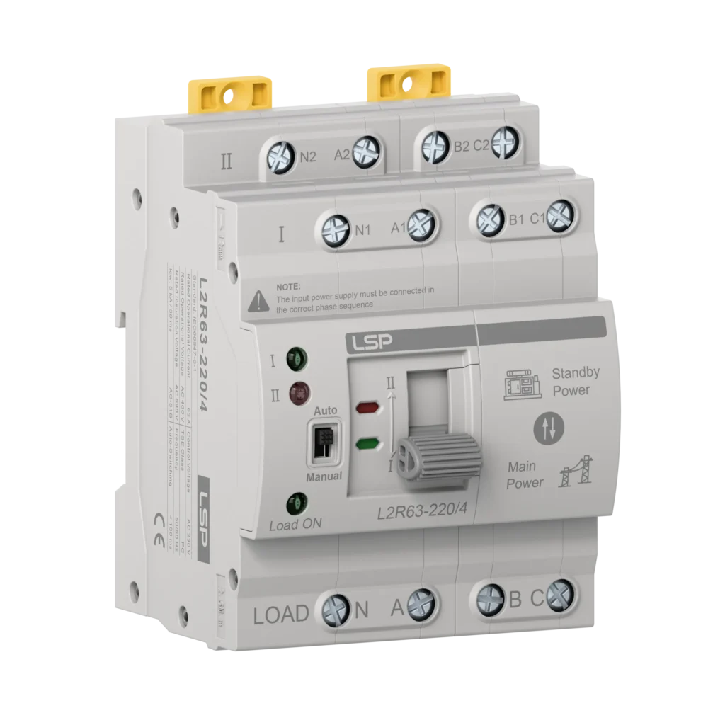 4 pole 63 Amp 3 Phase Automatic Transfer Switch ATS L2R63-220-4